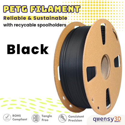 qwensy PETG Filament for 3D Printing- Strong, Sturdy, and Sustainable Filament for Quality Print Results