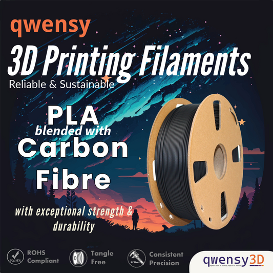 qwensy PLA-Carbon Fibre Filament for 3D Printing- with Exceptional Strength and Durability
