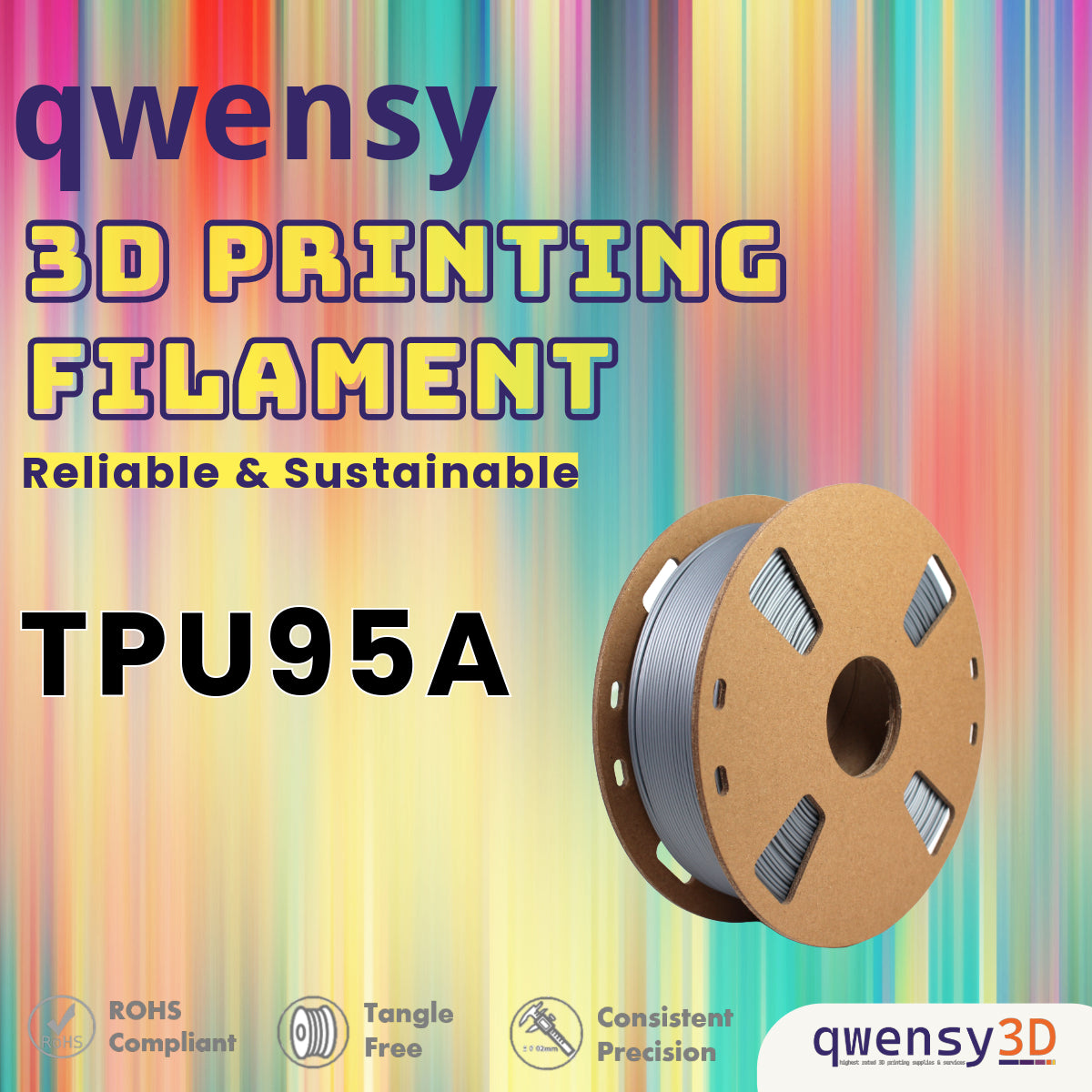qwensy TPU Filament for 3D Printing- the Only Flexible Filament you need