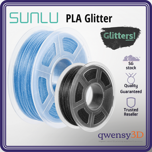 Sunlu PLA Glittery Filaments -Reliable 3D Printing Filament with Unique Finishing