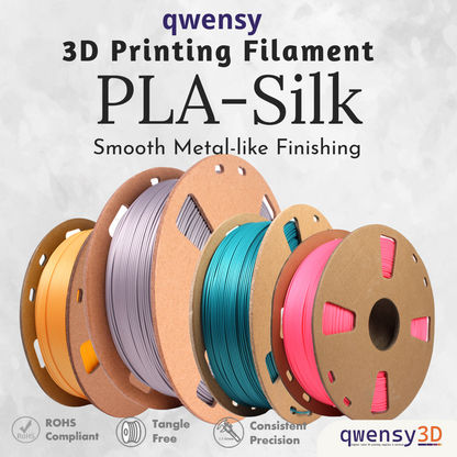 qwensy PLA Silk Filament for 3D Printing- Beautiful Metal-Like Finishing