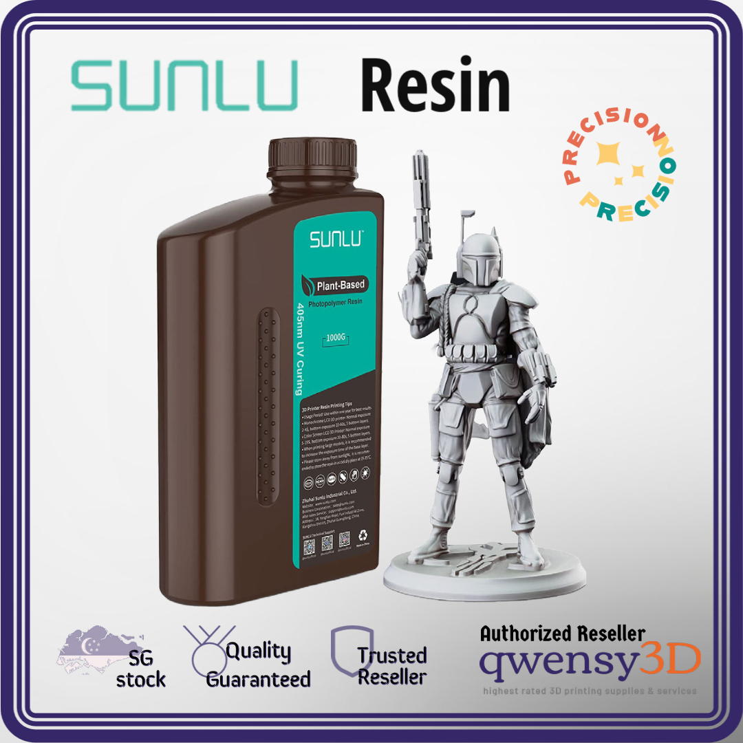 Sunlu Resin for 3D Printing - Fast Curing, Low Shrinkage for Precise Prints in Spill-Free Bottle