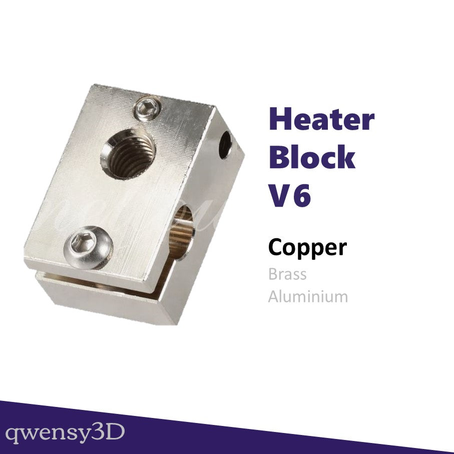 Heater Block V6. High Quality for 3D Printer with PT100 J-Head. SG Stock Fast Shipping