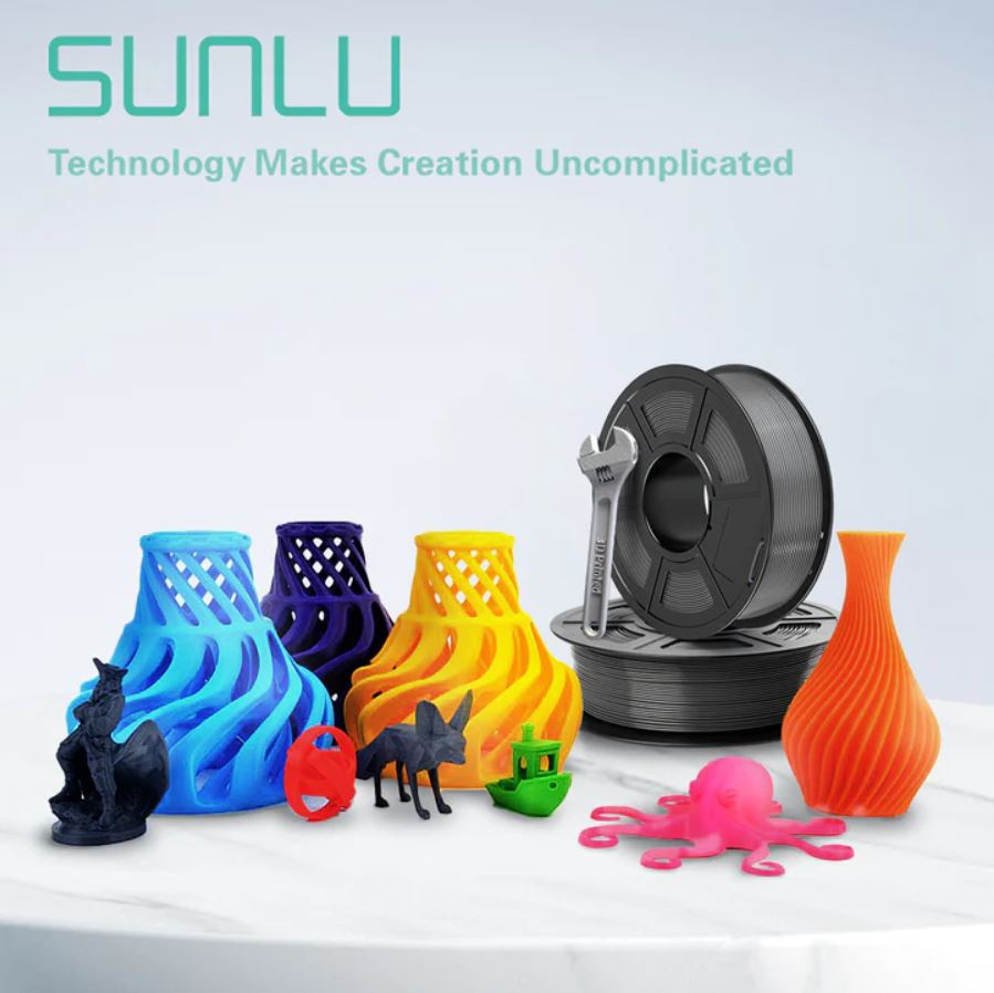 Sunlu PLA Glittery Filaments -Reliable 3D Printing Filament with Unique Finishing