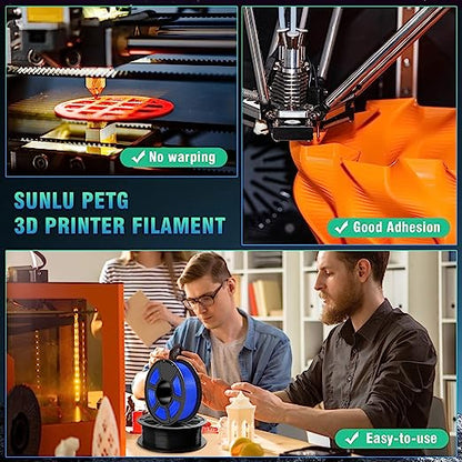 Sunlu PETG Filament for 3D Printing - Strong, Sturdy, and High-Quality Filament for Premium Print Results