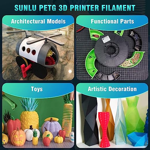 Sunlu PETG Filament for 3D Printing - Strong, Sturdy, and High-Quality Filament for Premium Print Results