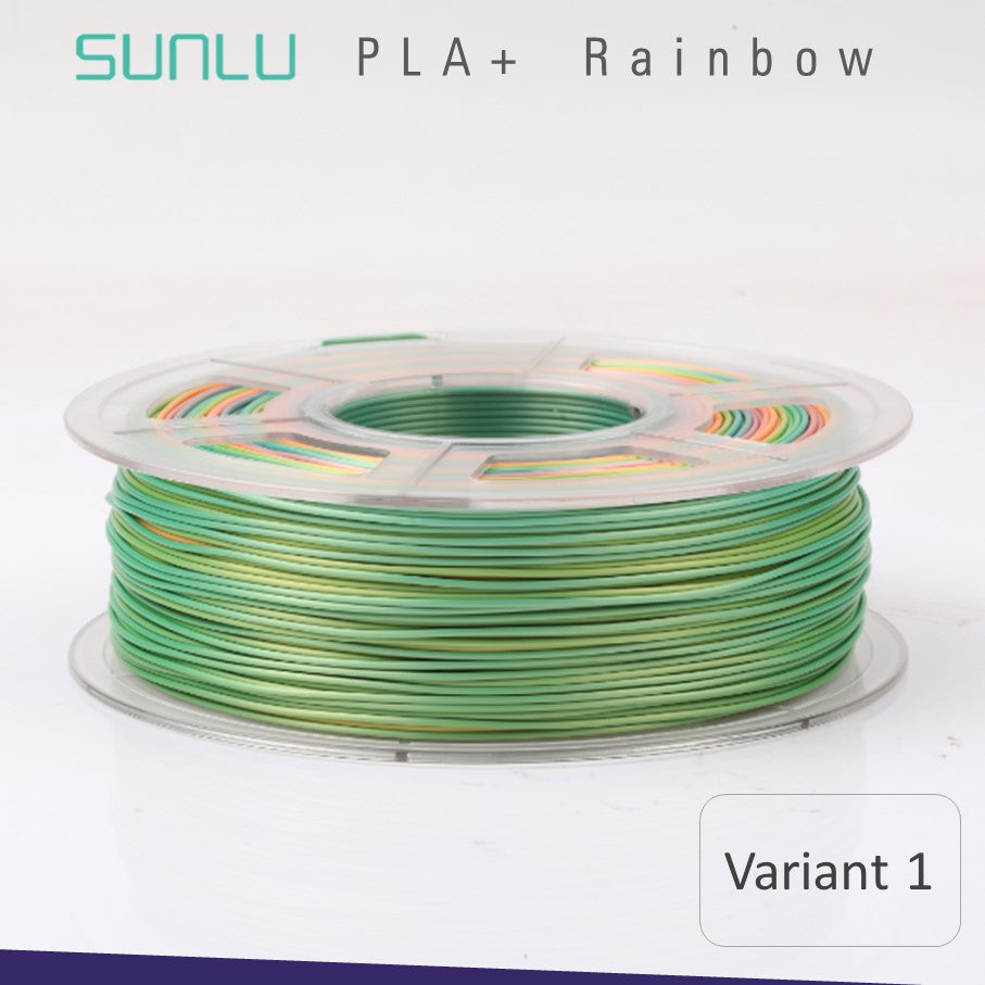 Sunlu PLA+ Plus Rainbow Colour Metal-like Silky Filaments - High-Quality 3D Printing Filament with Exceptional Finishing