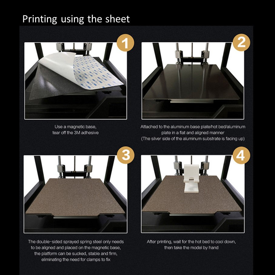 PEI 3D Printing Bed Platform. Powder-coated, Magnetic Double-sided.
